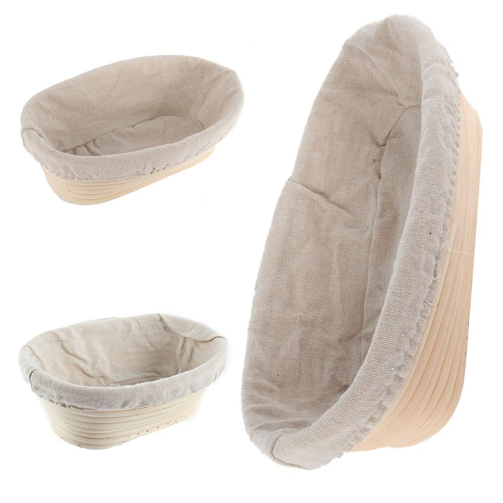 Ochine Round Bread Proofing Basket Kit - Natural Rattan Banneton with Linen Liner for Sourdough, Artisan & Homemade Bread Baking | Professional & Home Baker Tools (Perfect for Sourdough Starter, French Bread & Rustic Loaves) | Ships from USA