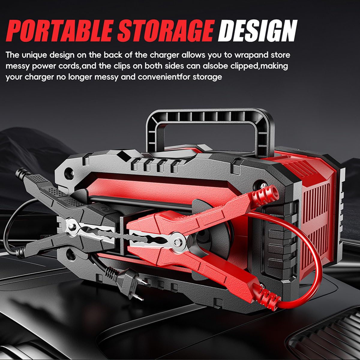 12V/24V Smart Battery Charger for Car, Truck, Motorcycle - Auto Maintenance & Repair