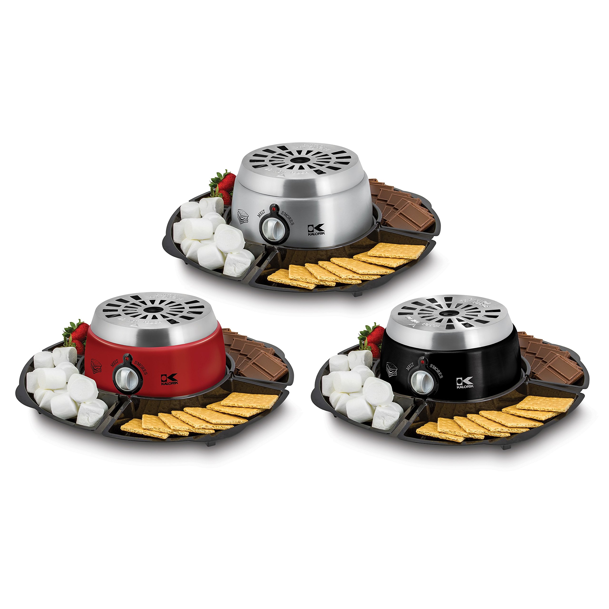 Kalorik 2-in-1 Smores Maker & Chocolate Fondue Set with Stainless Steel Forks and Serving Tray - Perfect for Camping, Parties, and Family Gatherings
