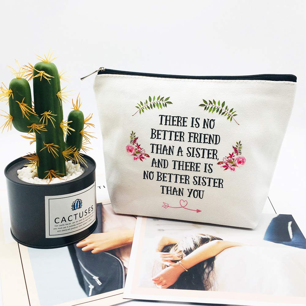 Best Sister Like Friend Makeup Bag - Cute Cosmetic Pouch for Women - Perfect Gift for Sisters, Best Friends & Bridesmaids - Great for Travel, Parties & Everyday Use