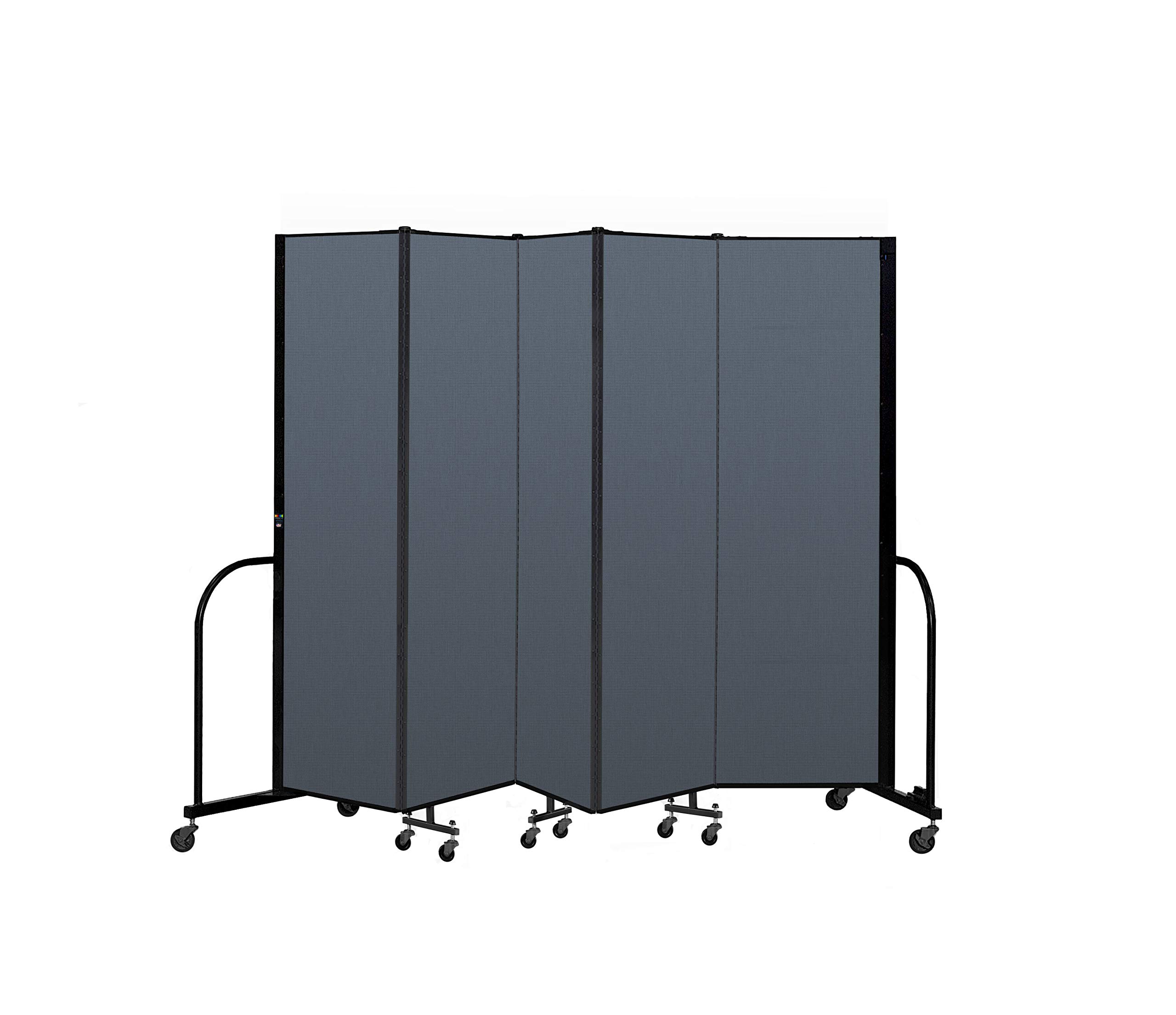 CFSL685-DB 5-Panel Commercial Portable Room Divider Screen - Office Partition, Event Space Divider, Classroom Separator for Privacy & Space Optimization