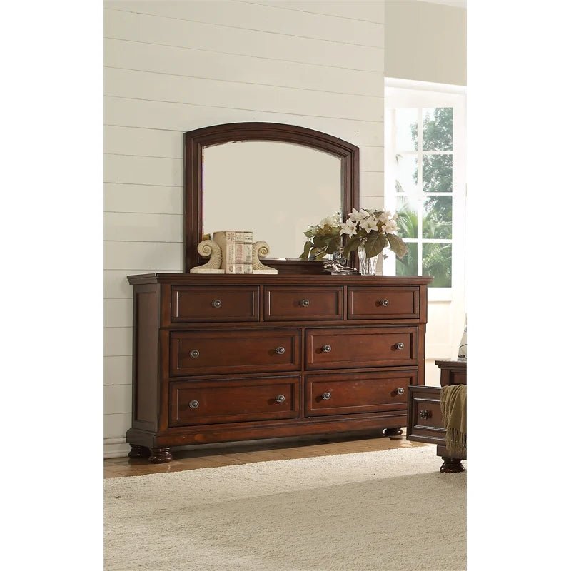 Baltimore Collection Dresser with Mirror - Elegant Bedroom Dresser with 6 Drawers & Full-Length Mirror - Perfect for Master Bedroom, Guest Room, or Apartment Decor