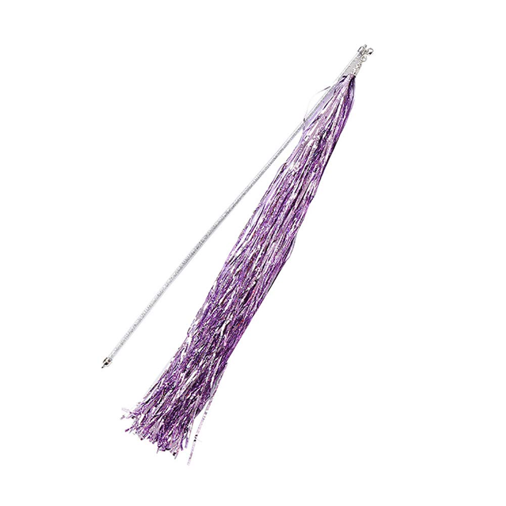 SONGBIRDTH Cat Wand Toy with Bell & Tassels - Interactive Teaser Stick for Indoor Cats & Kittens - Purple Feather Toy for Playtime & Exercise - Perfect for Bonding & Entertaining Your Feline Friend