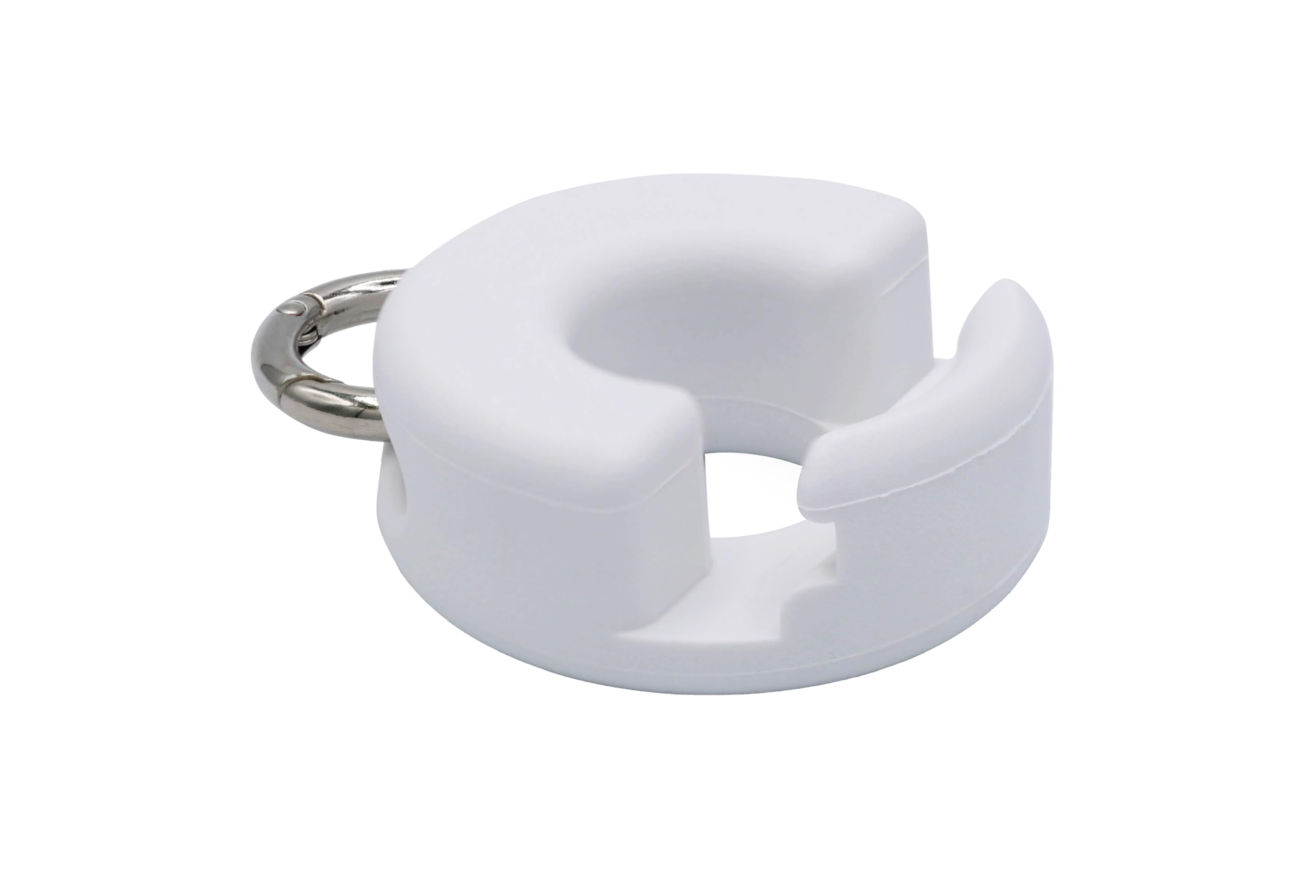 GoDonut Mini Portable Keychain Phone Stand - Universal Cell Phone Holder for iPhone, iPad Mini & Most Smartphones - White - Perfect Desk Accessory for Office, Travel & Nightstand Use
