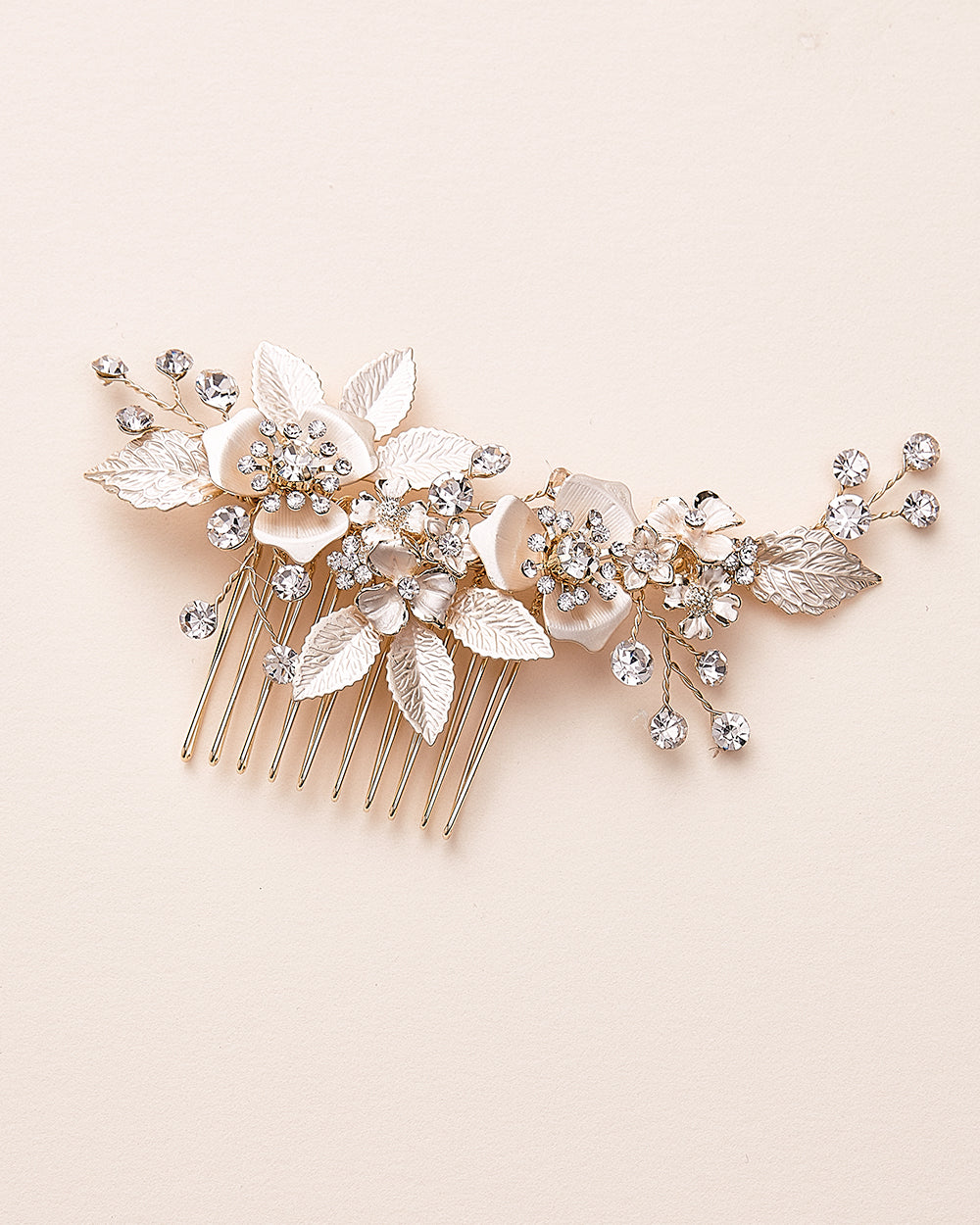 Elegant Floral Bridal Hair Comb for Wedding - Handmade Pearl & Crystal Bridesmaid Hair Accessories for Bridal Shower, Boho Wedding, and Special Occasions