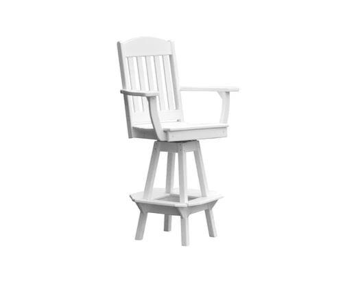 A & L Furniture Classic Swivel Bar Chair with Arms - Modern Counter Height Stool for Kitchen Island, Home Bar & Dining Room - Comfortable & Stylish Seating Solution