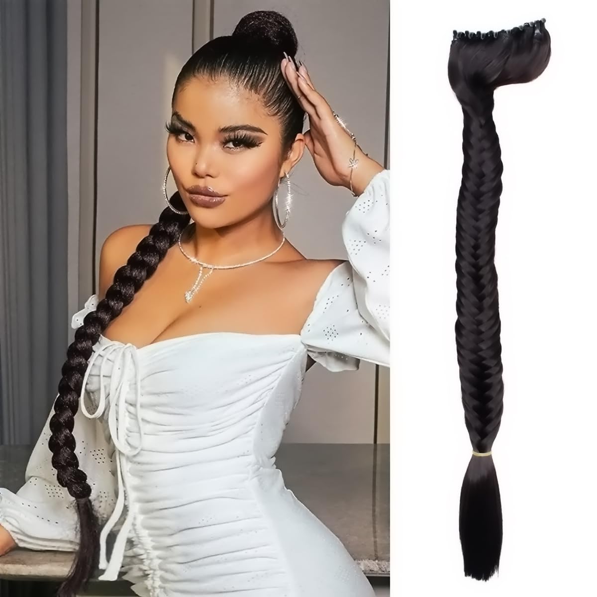 Premium Pelo Synthetic Hair Extensions for Women & Girls - Natural-Looking Artificial Choti & Braids - Pack of 1 | Perfect for Cultural Events, Weddings & Daily Styling
