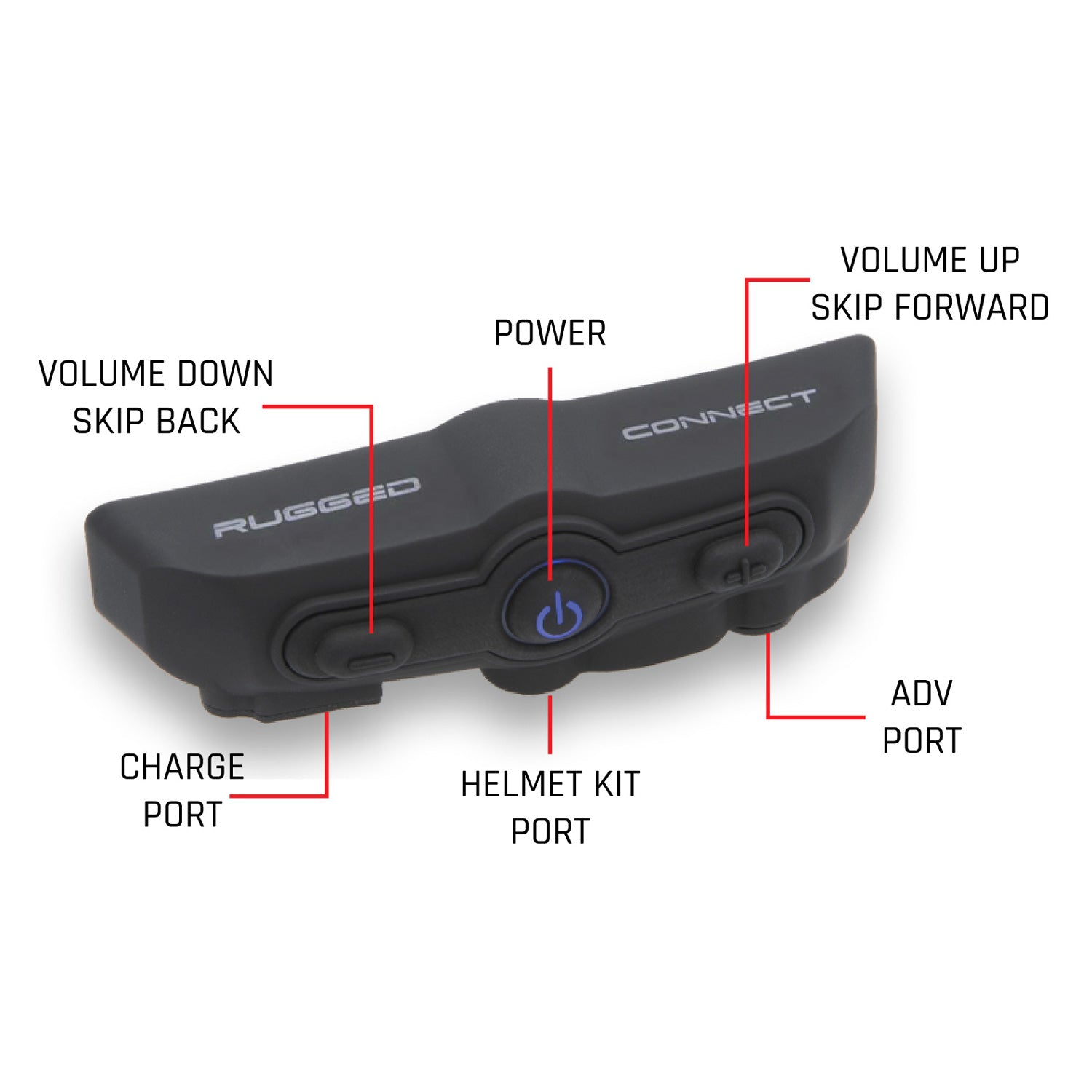CONNECT BT2 Bluetooth Headset for Motorcycle Helmet - Wireless Intercom, Noise Cancelling, Hands-Free Calling - Perfect for Riding, Commuting & Group Communication