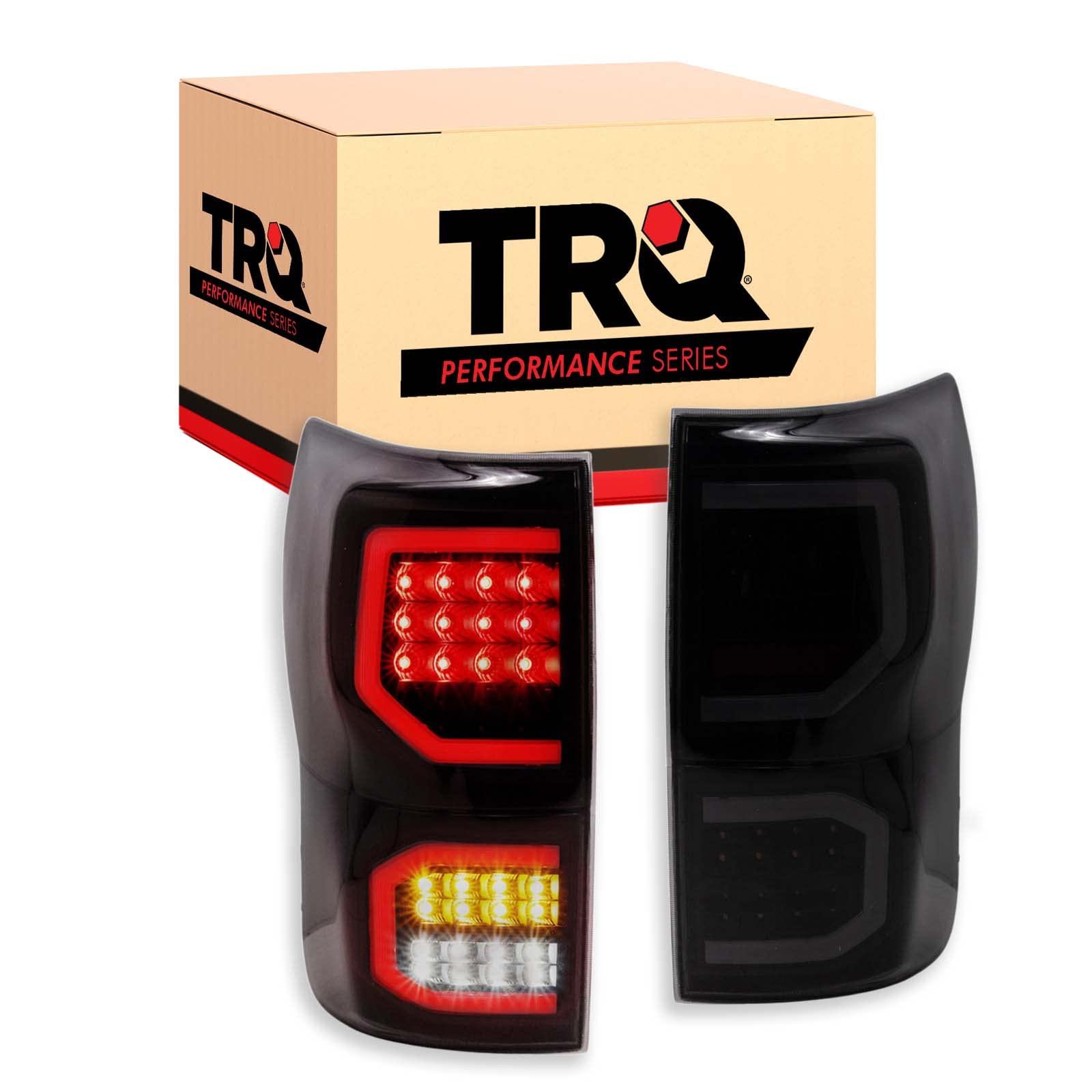 TRQ Rear Tail Lights Set Compatible with 2007-2013 Toyota Tundra - TO2800165, TO2800183, TO2801165, TO2801183 - Perfect for Night Driving & Enhanced Vehicle Safety