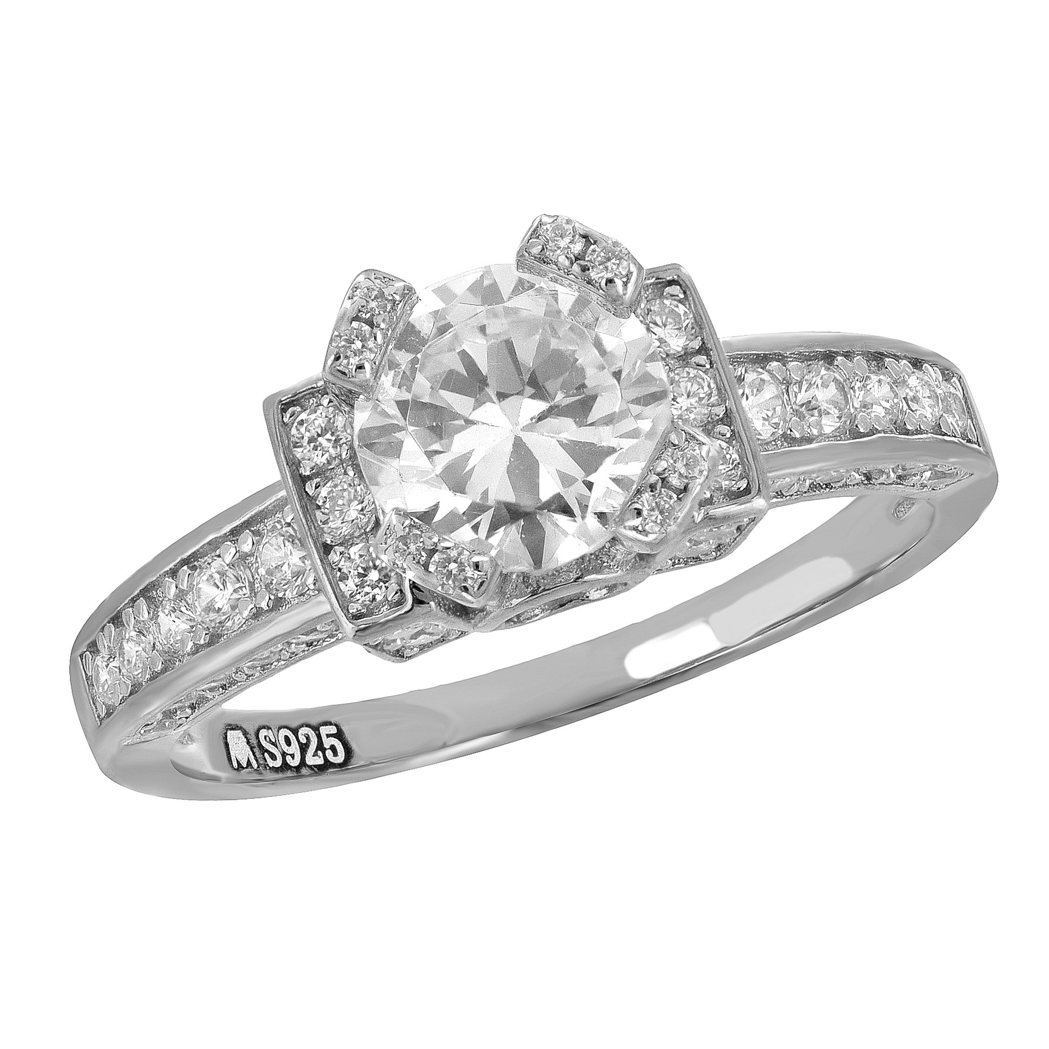 Solitaire Sterling Silver Engagement Ring for Women - Elegant Bridal Wedding Band - Perfect for Proposals, Anniversaries, and Special Occasions