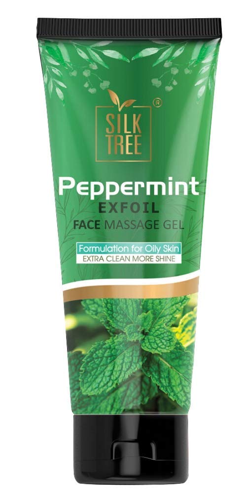 SILKTREE Peppermint Exfoliating Face Massage Gel - 100ml Hydrating & Cooling Skincare for Glowing Skin - Perfect for Spa, Home Facial & Relaxation Therapy