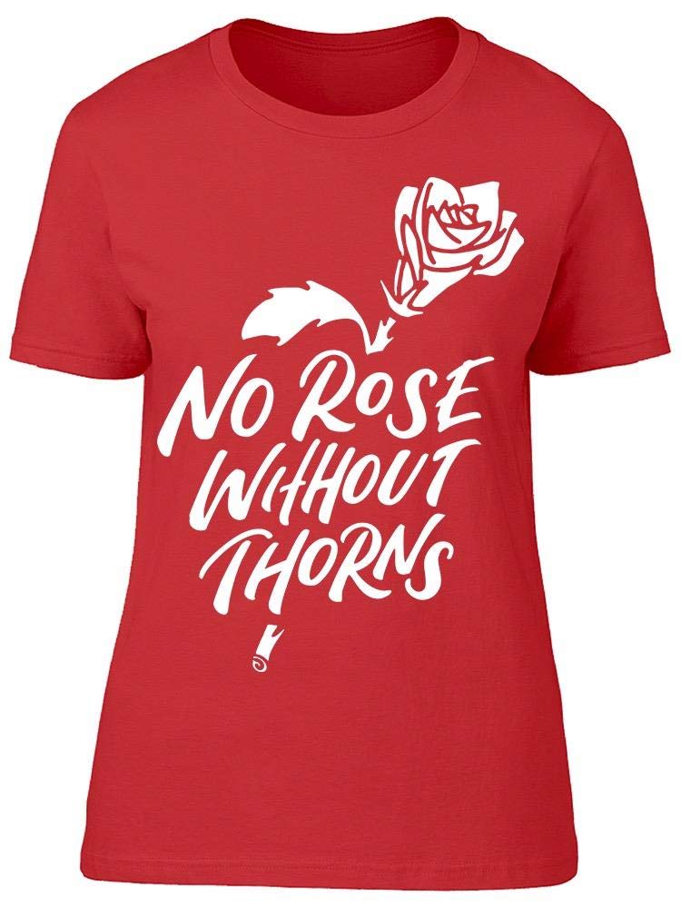 Women's No Rose Without Thorns Graphic T-Shirt - Soft Cotton Vintage Style Tee for Casual Wear & Street Fashion