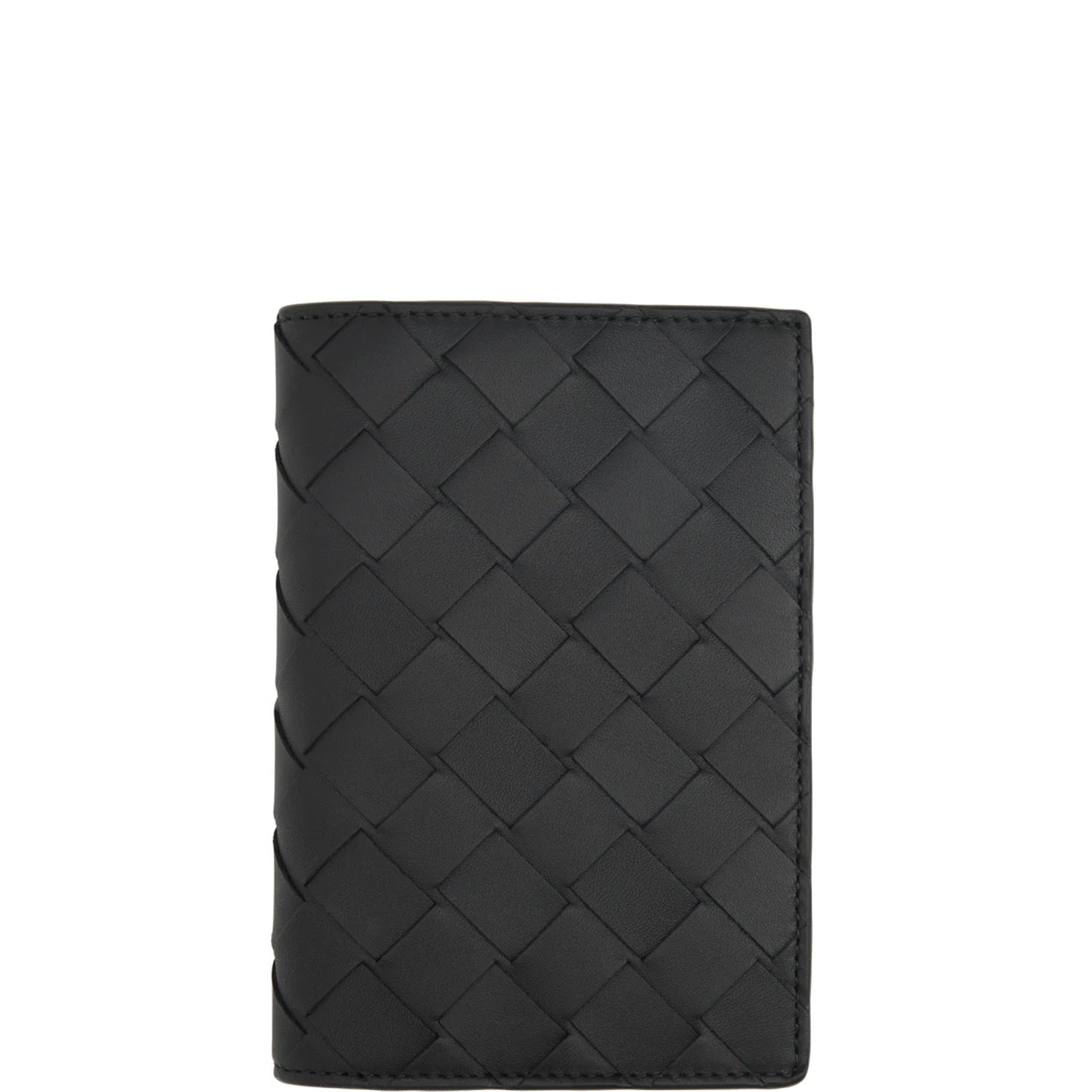 Premium Leather Passport Holder for Men & Women - RFID Blocking Travel Wallet - Black Intrecciato Design for Secure & Stylish Travel Accessories | Perfect for Airports, Vacations & Business Trips