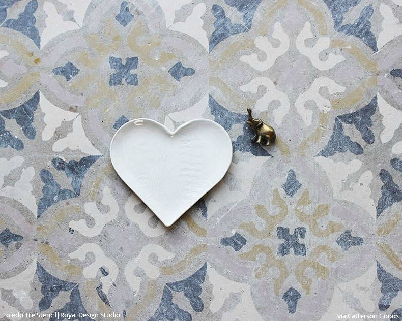 Toledo Tile Stencil Kit - Reusable DIY Ceramic & Mosaic Tile Painting Template for Home Decor, Bathroom, and Kitchen Backsplash Projects