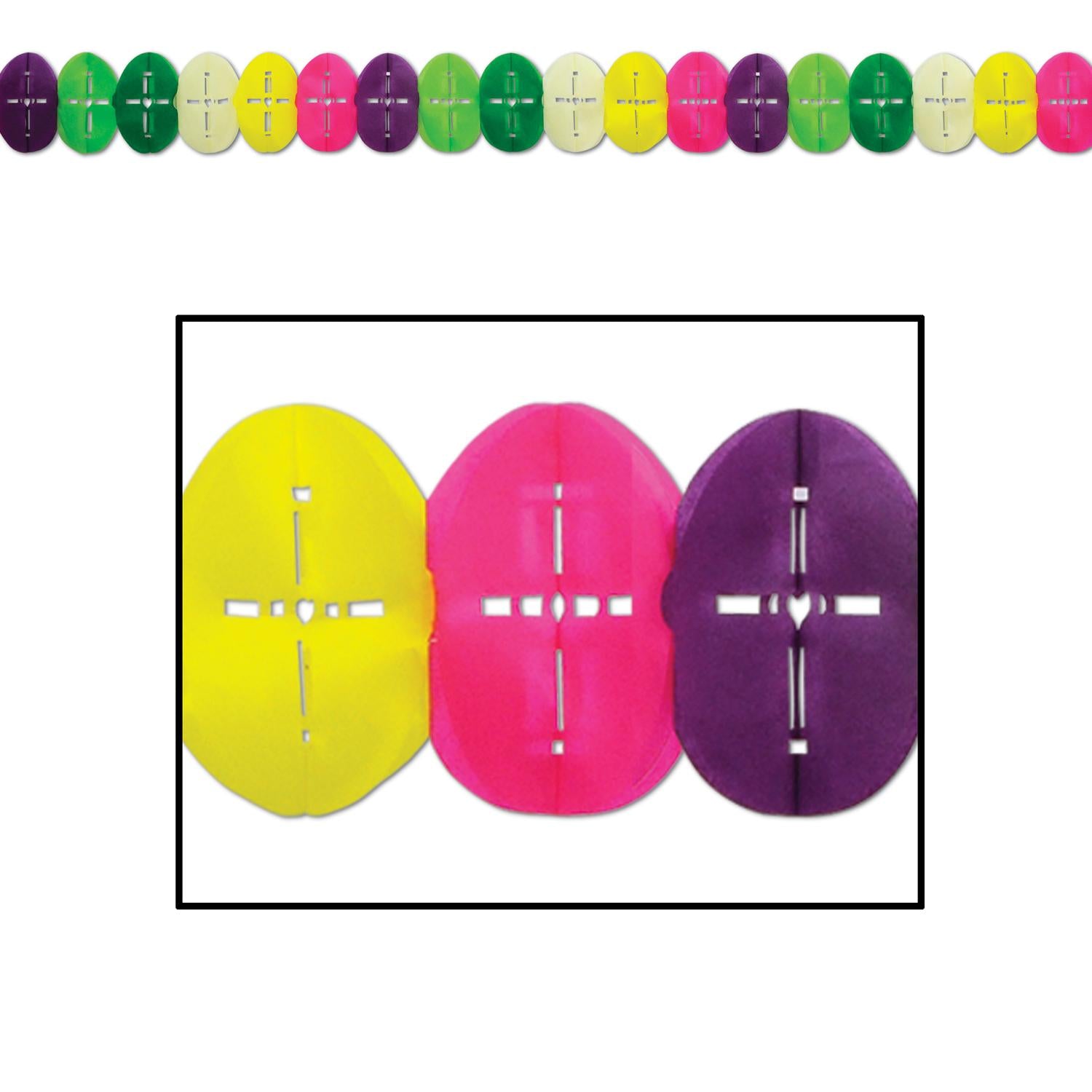 12 Pack Beistle Easter Egg Garland - Colorful Spring Party Decorations for Easter, Baby Showers, and Home Decor