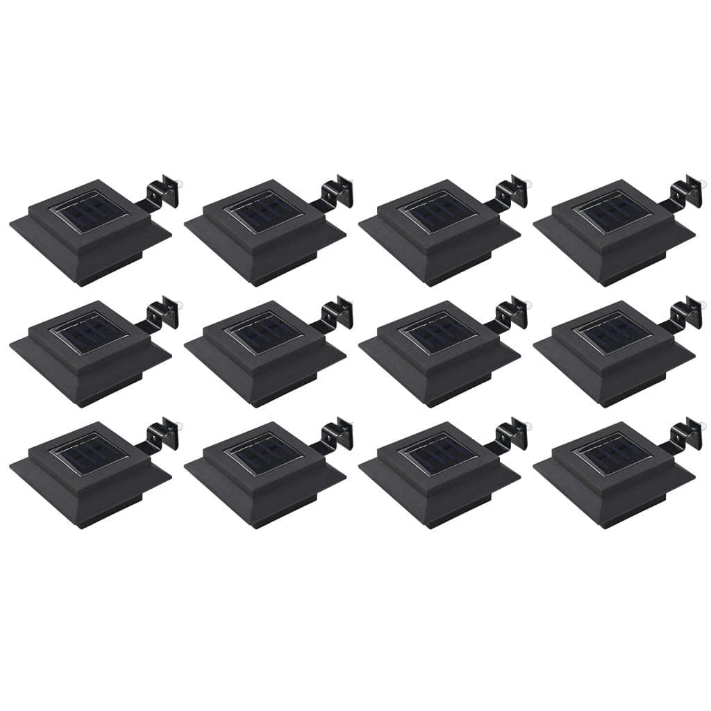 CHARMMA 12 Pack Solar LED Outdoor Lights - 4.7 Inch Square Black Garden Path Lights for Walkway, Patio, Yard, and Landscape Lighting