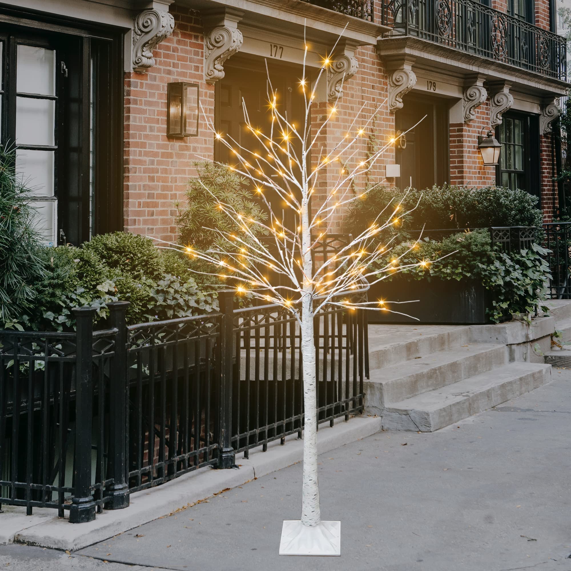 6Ft LED Solar Birch Tree Lights Outdoor - Waterproof Fairy Lights for Holiday Decor, Christmas, Wedding, Easter, Halloween & Fall - Perfect for Garden, Patio, Yard & Landscape Decoration