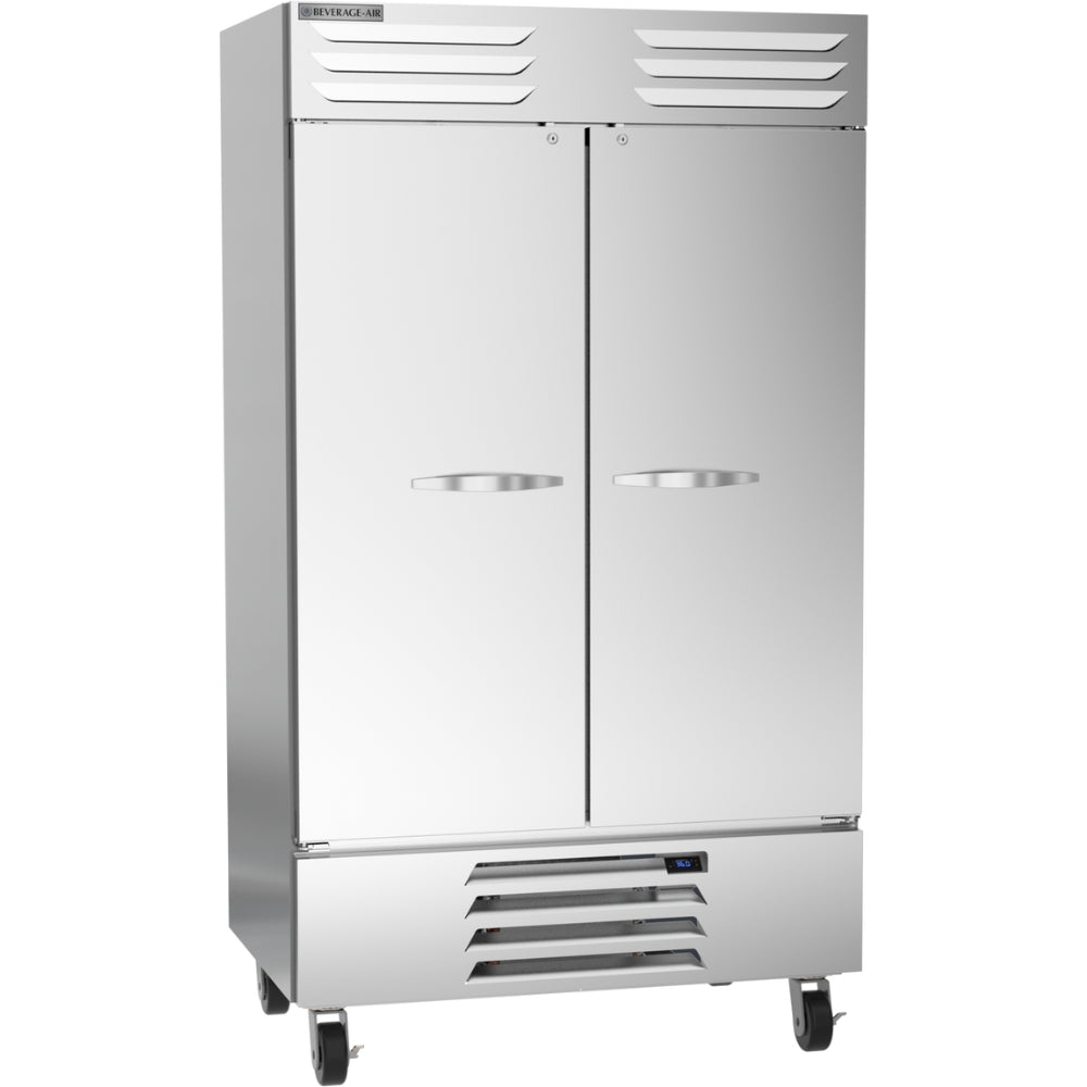 Beverage Air 47 Inch Commercial Reach-In Refrigerator with 2 Solid Doors - Perfect for Restaurants, Bars, and Catering Businesses