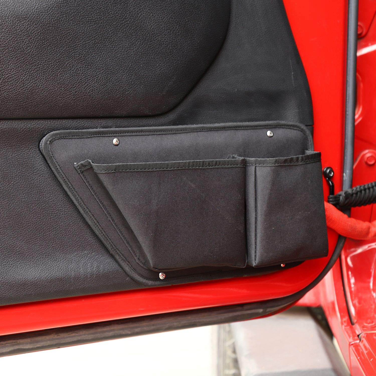 JeCar Durable Oxford Fabric Door Pocket Organizers - Compatible with Jeep Wrangler JK JL (2011-2023 Models) - Interior Storage Accessories (2-Pack) - Perfect for Road Trips & Off-Road Adventures