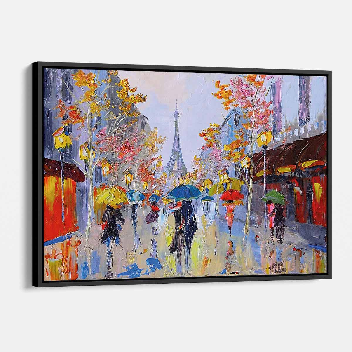 Vibrant Multi-Color Paris Street Wall Art Canvas Print - Perfect for Living Room, Bedroom & Office Decor (3389)