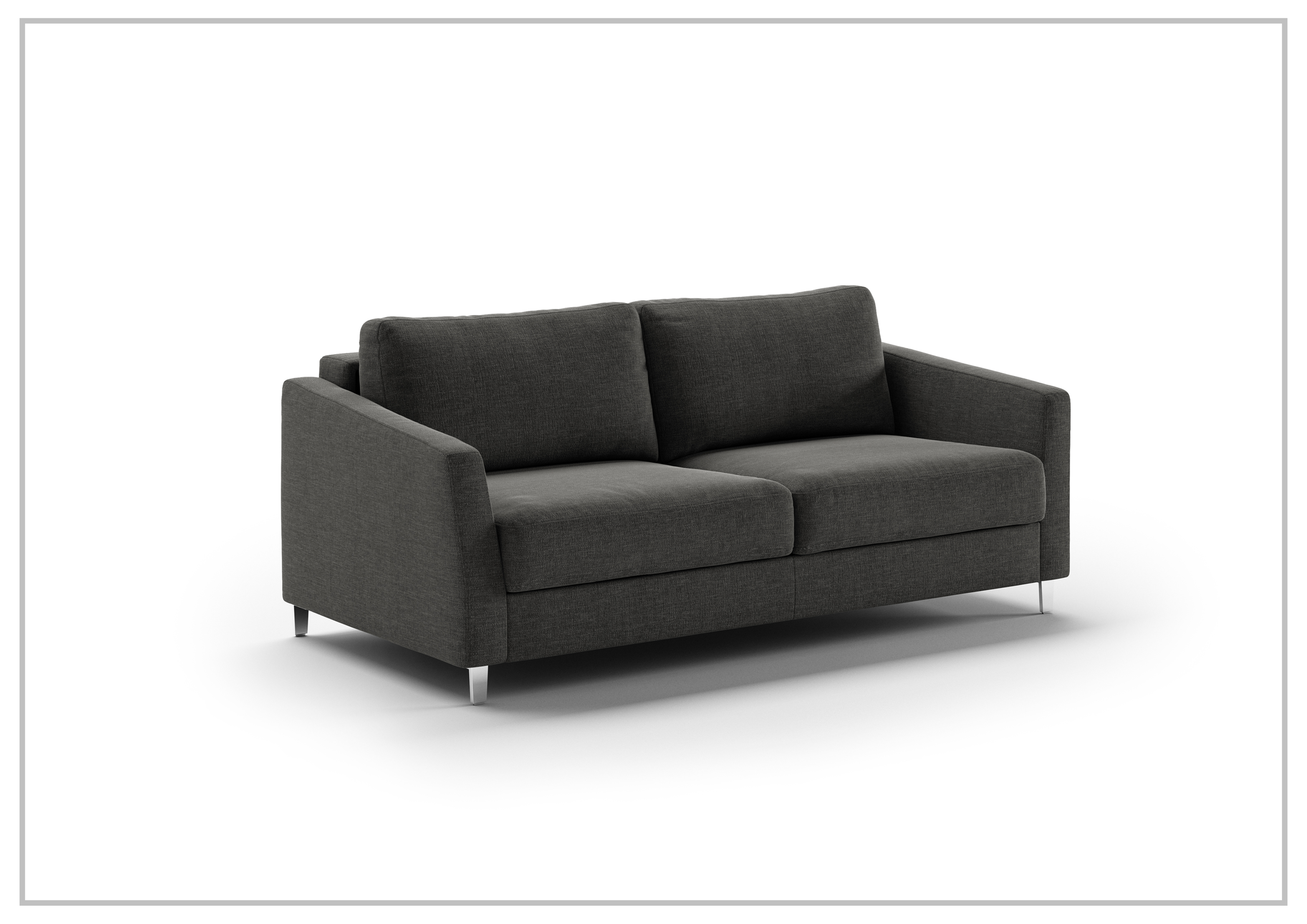 Luonto Monika Fabric Queen Sleeper Sofa with Wood or Chrome Legs - Convertible Sofa Bed for Small Spaces, Guest Rooms & Apartments