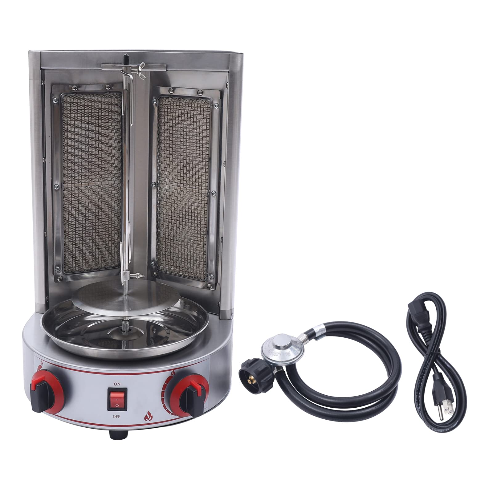 Premium Commercial Shawarma Grill Machine - Vertical Gas Broiler for Doner Kebab, Gyro & Shawarma - Propane-Powered Rotisserie Cooker for Restaurants, Food Trucks & Catering Events
