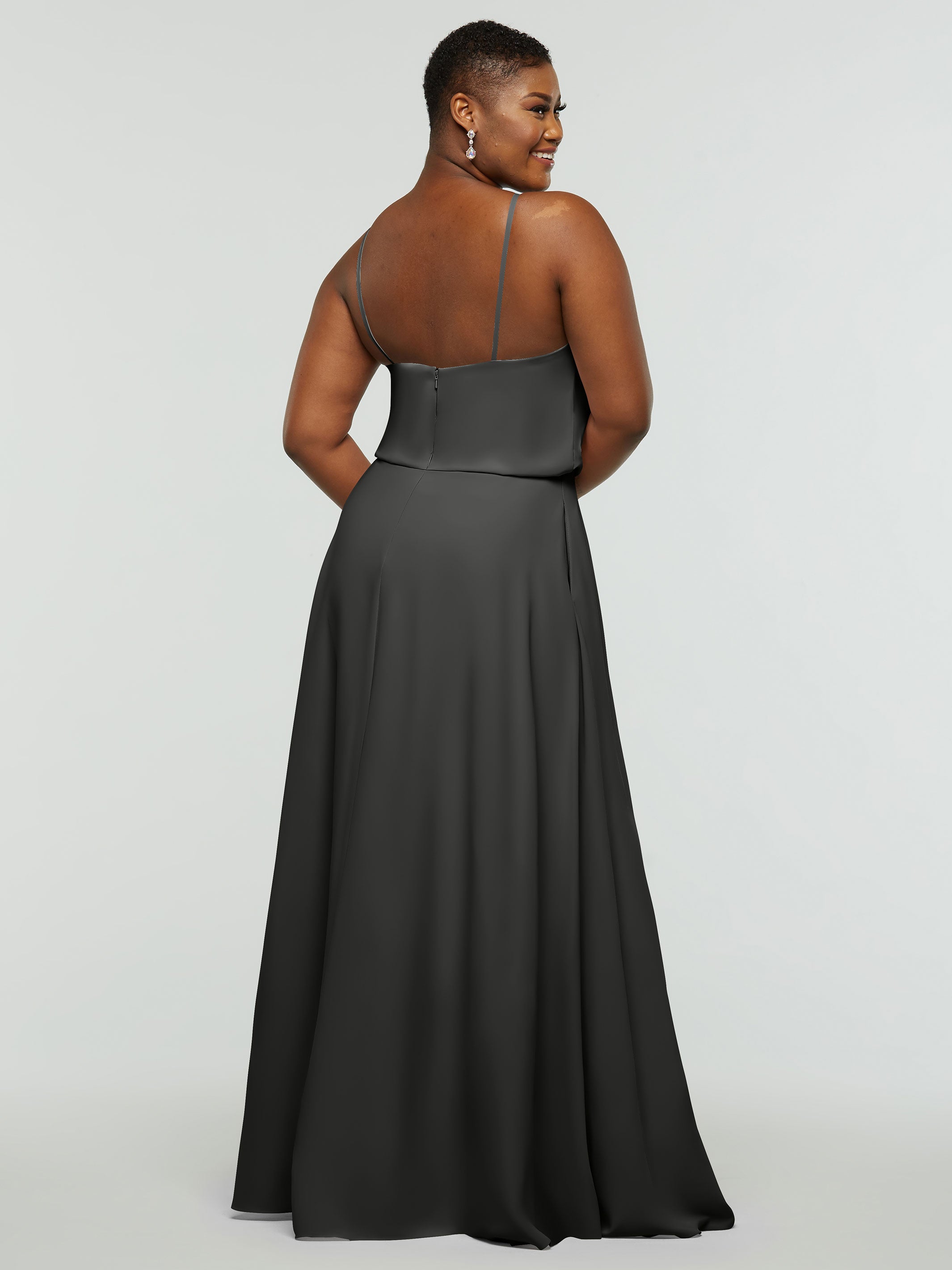 Elegant 83015 Stretch Chiffon A-Line Bridesmaid Dress with Halter Neckline - Perfect for Weddings, Formal Events & Special Occasions
