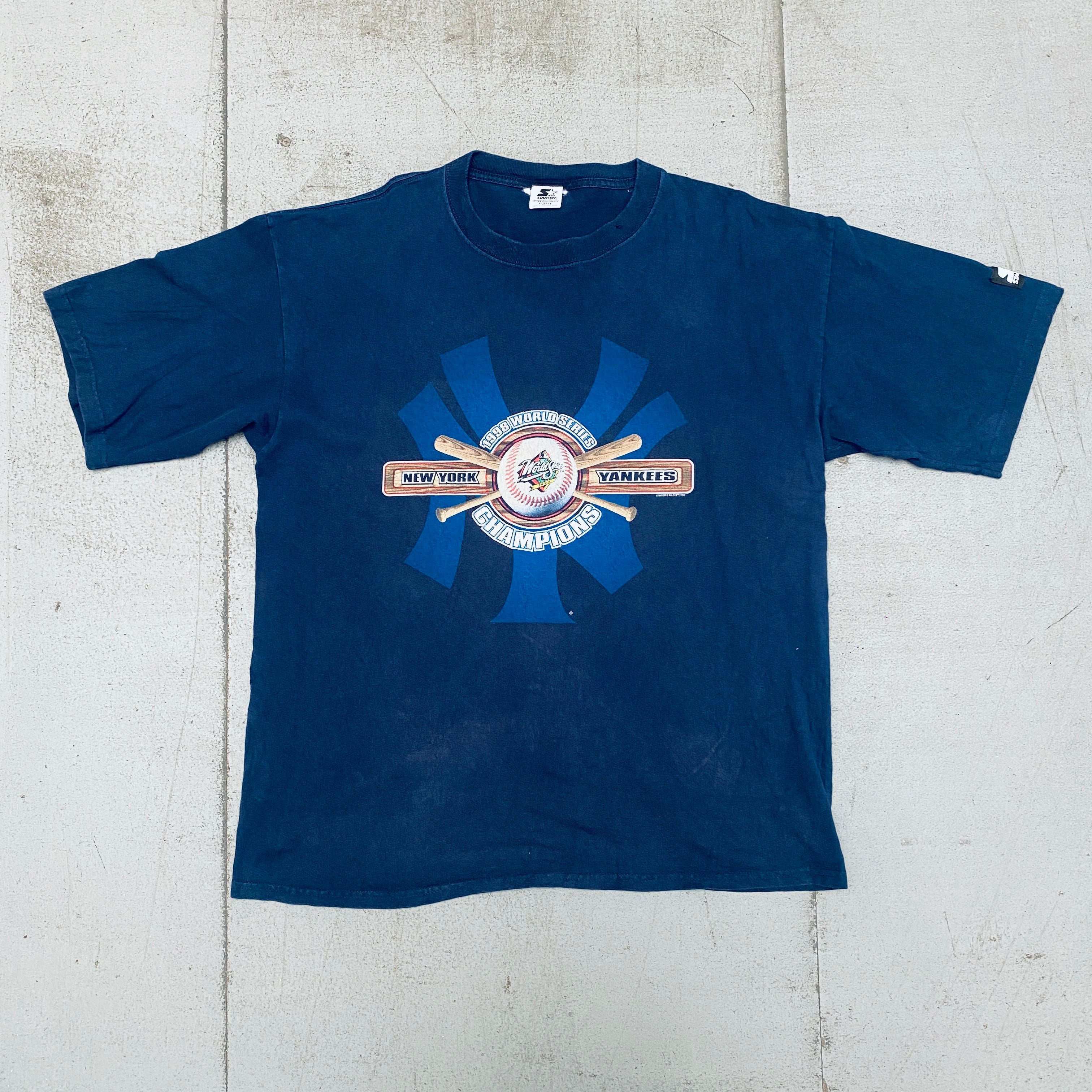 New York Yankees 1998 World Series Champions Starter T-Shirt - XL Size | Vintage Baseball Fan Apparel for Men, Game Day Outfit, Sports Memorabilia Collection