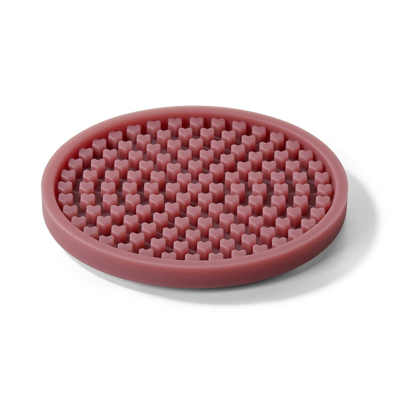 BELLOLINEA Heart Shaped Silicone Coasters for Drinks - Set of 6, Funny Non-Slip Heat Resistant Coaster Set for Coffee, Wine & Beer - Dusty Cedar - Perfect for Home, Office & Party Use