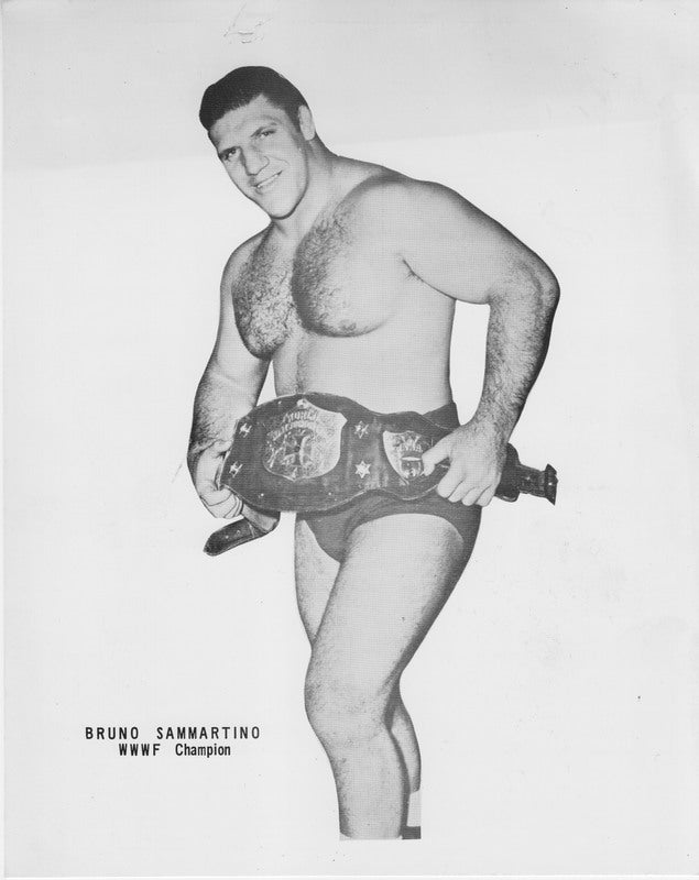 Vintage 1970s WWWF Champion Bruno Sammartino Authentic Promo Photo - Wrestling Memorabilia for Collectors & Fans - Perfect for Man Cave, Sports Bar Decor, Wrestling Fan Gifts