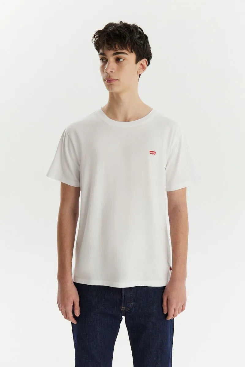 Levi's H The Original White T-Shirt for Men - Classic Cotton Crewneck Tee for Casual Wear & Everyday Outfits