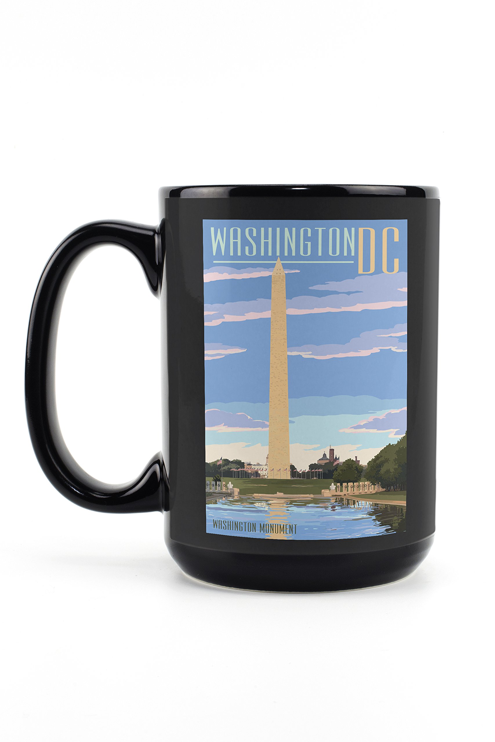 Lantern Press Washington DC Monument Ceramic Mug - 15oz Black Coffee & Tea Cup, Dishwasher & Microwave Safe - Perfect for Home, Office & Travel