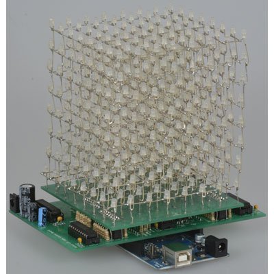 Jameco Kitpro JE888-GRN 8x8x8 Inch Green LED Cube Kit - DIY PCB Version for Electronics Hobbyists, STEM Projects & Home Decor