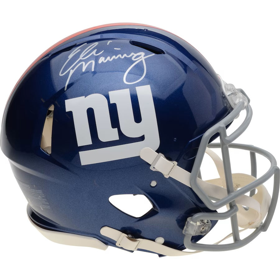 Eli Manning Autographed New York Giants Full Size Authentic Speed Helmet - Signed NFL Football Collectible for Fans, Man Cave Decor, Sports Memorabilia Display