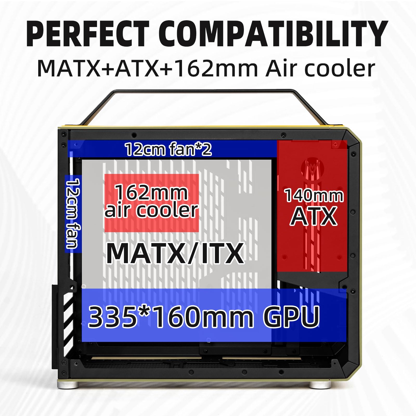 Mechanic Master Cool Cube C28 Compact PC Case - Aluminum & Steel MATX/ITX Chassis with Tempered Glass & Water Cooling Support - Perfect for Small Space Gaming & Home Office Setups (Moonlight Silver)