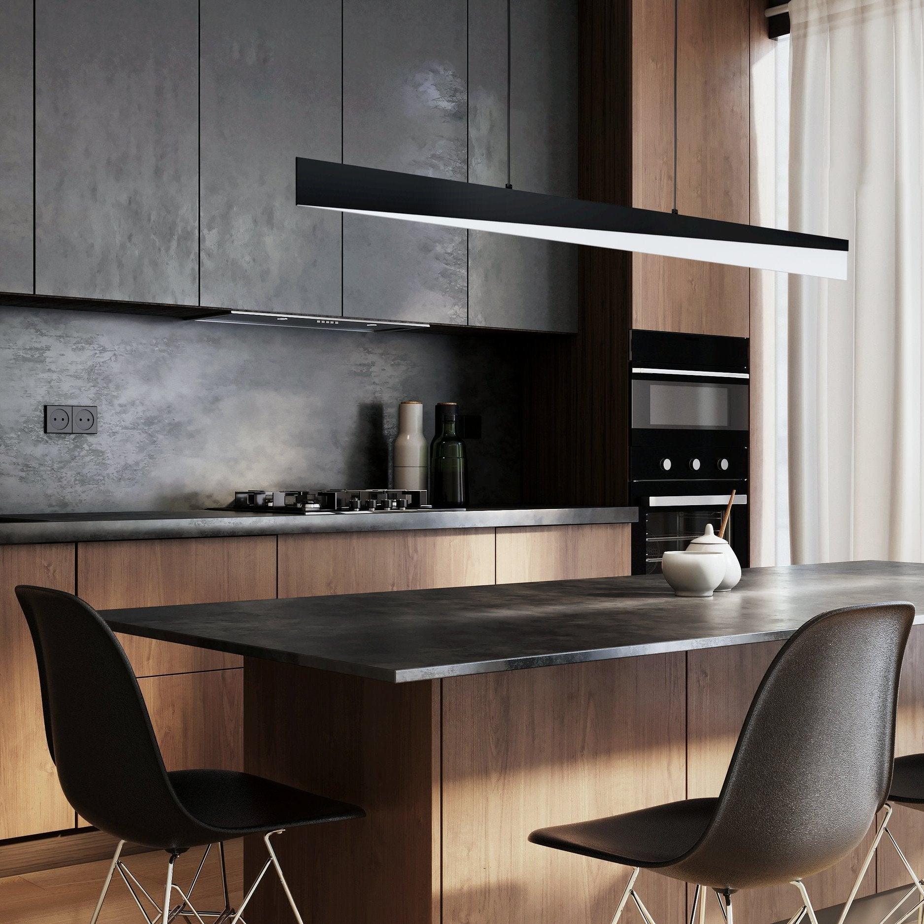 Eglo Isidro Modern LED Black Metal & Acrylic Ceiling Pendant Light Fixture - Stylish Dining Room, Kitchen Island or Bedroom Lighting