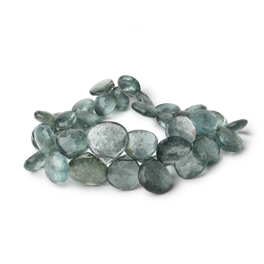 11-17mm Moss Aquamarine Faceted Heart Beads - 9 Inch Strand (39 Pieces) - Perfect for DIY Jewelry Making, Bracelets, Necklaces & Craft Projects
