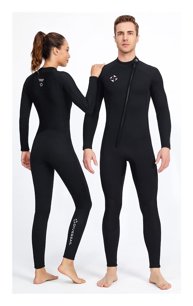 Premium 3mm Neoprene Women's Full Body Wetsuit with Front Zipper - Long Sleeve Thermal Diving Suit for Warmth & UV Protection - Ideal for Scuba Diving, Snorkeling, Surfing, Kayaking & Water Sports