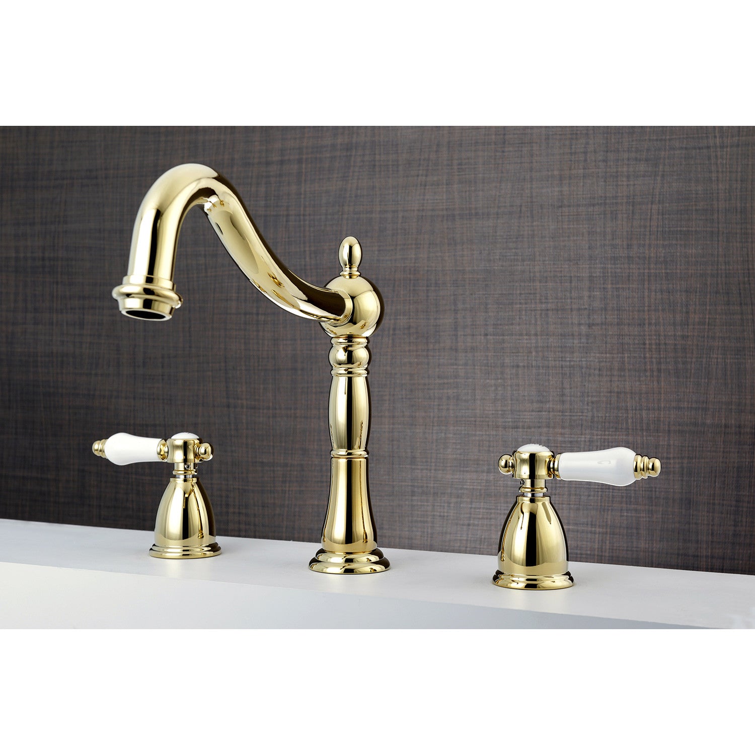 Bel Air KS1342BPL 2-Handle 3-Hole Deck Mount Roman Tub Faucet in Polished Brass - Perfect for Bathroom Renovation, Spa-Like Soaking & Luxury Bathtub Installation