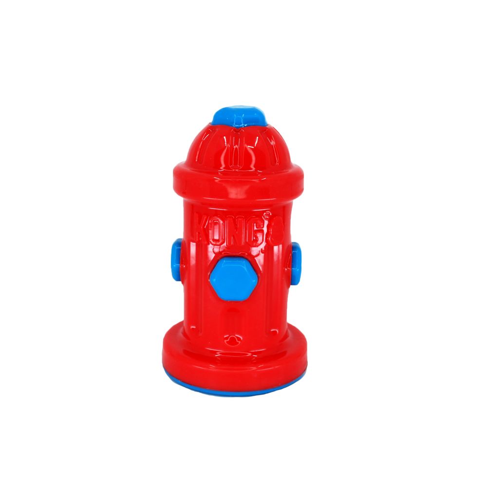 Durable Kong Eon Fire Hydrant Dog Toy with Squeaker - Interactive Chew Toy for Aggressive Chewers - Perfect for Indoor & Outdoor Playtime