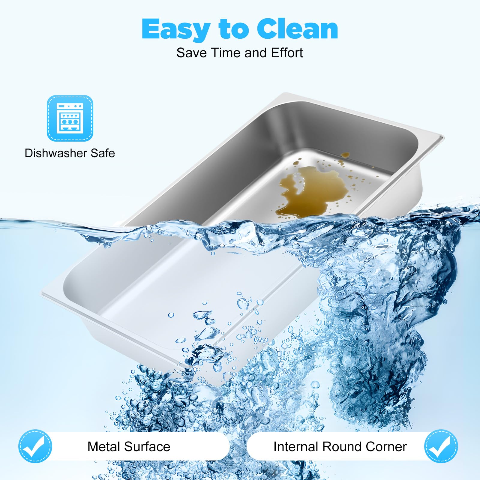 4 Pack Stainless Steel Hotel Pans 4