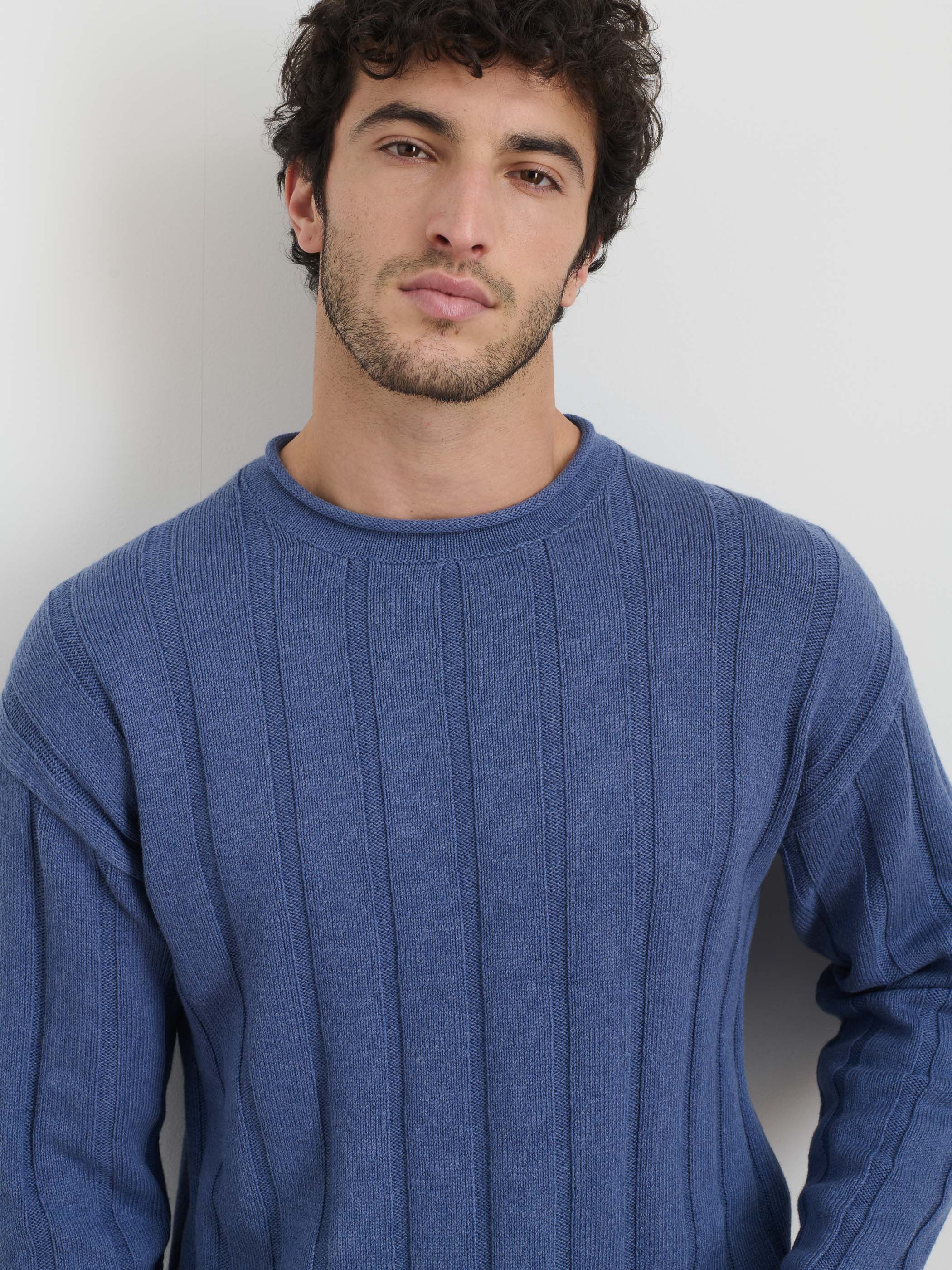 James Rollneck Sweater in Soft Cotton Linen Blend - Comfortable & Breathable Men's Casual Pullover for Fall & Winter Layering