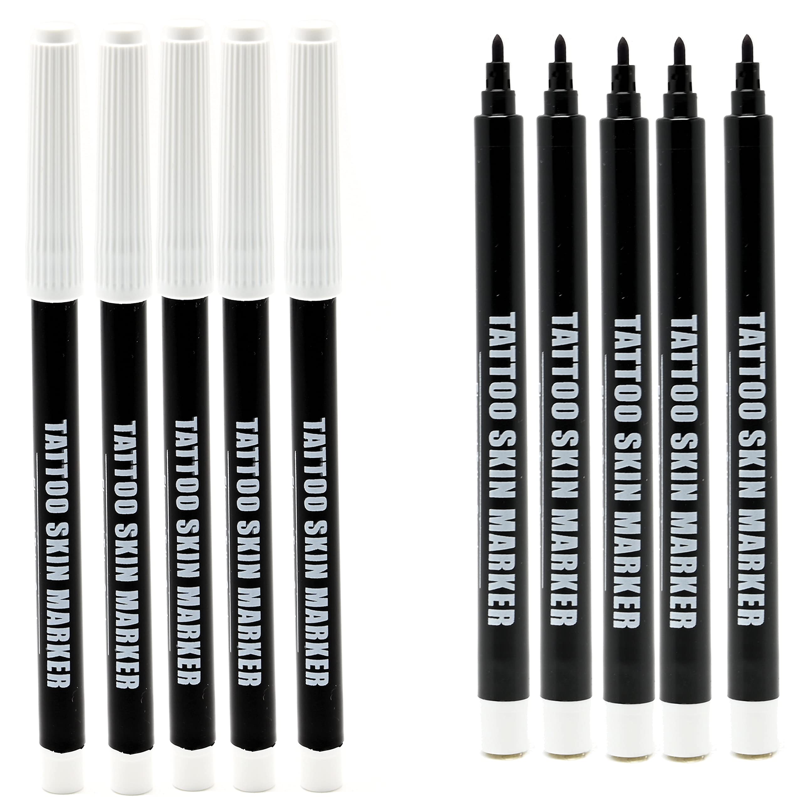 5 Pack Body Pen Markers for Tattoo Stencils & Freehand Drawing - Non-Toxic, Long-Lasting Purple Skin Markers for Piercing, Microblading & Hand Poke Tattoos - Ideal for Tattoo Artists, Permanent Makeup & Body Art Professionals