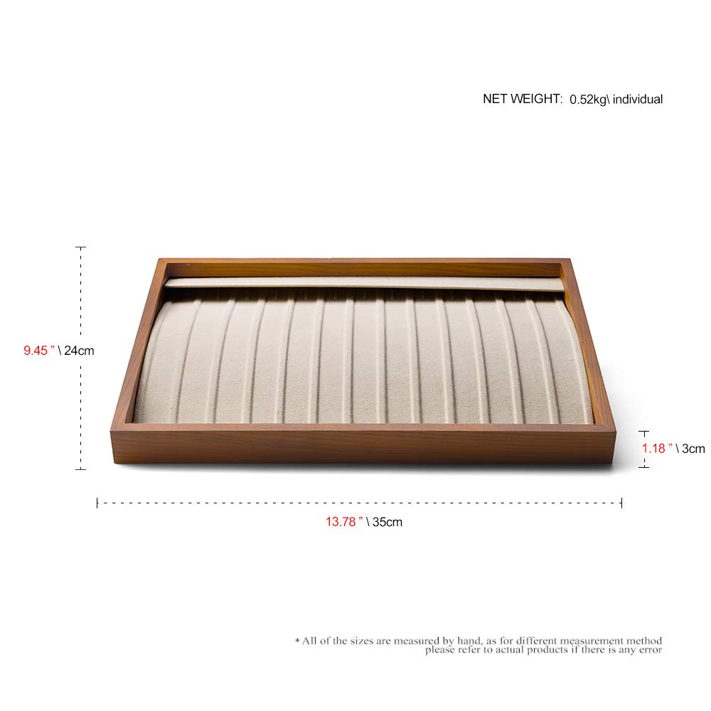 Oirlv 13 Grid Wooden Jewelry Organizer Tray for Necklace, Bracelet & Pendant - Stackable Drawer Storage Display (Creamy-White) | Perfect for Jewelry Shops, Boutiques & Home Vanity Organization