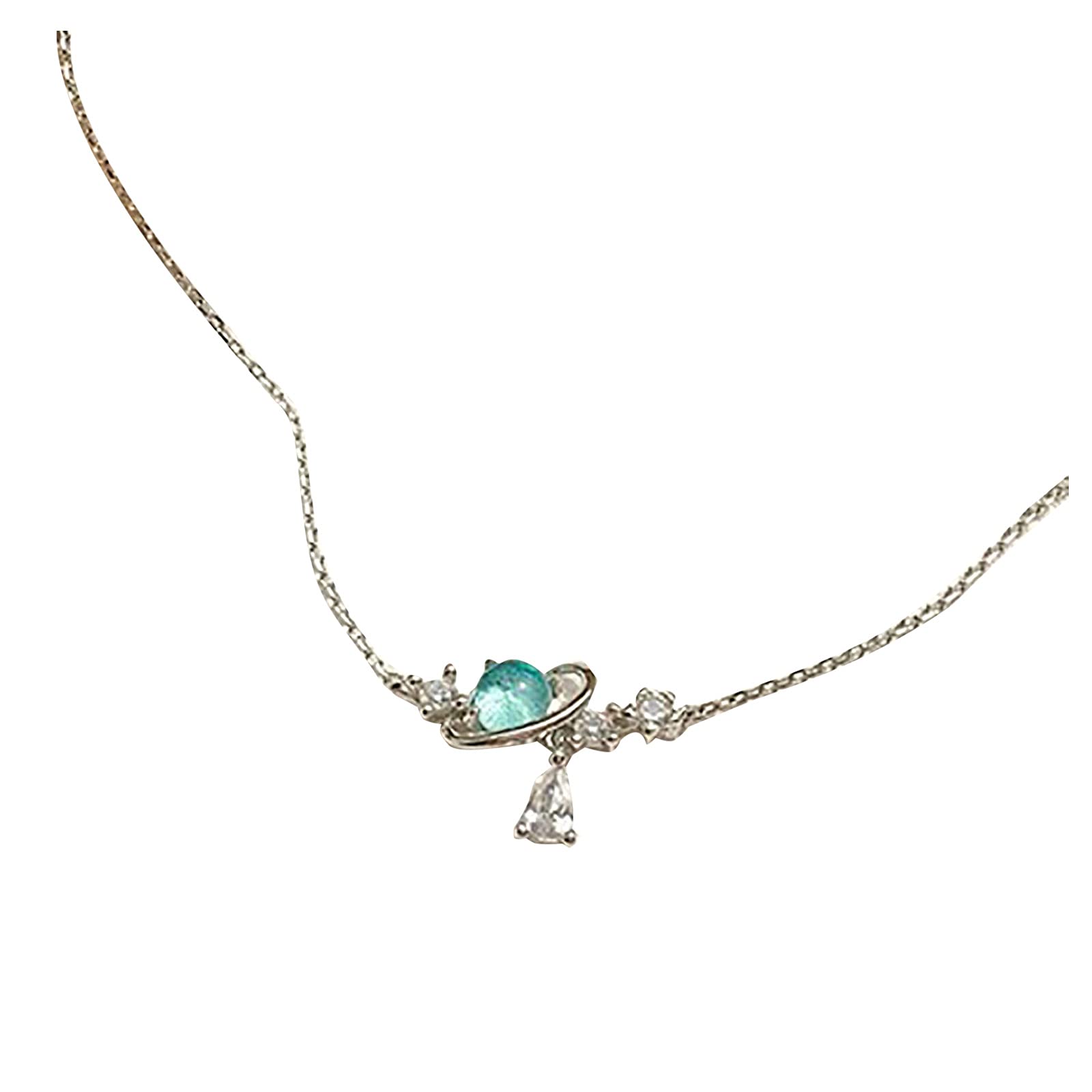 Elegant Water Drop Pendant Pearl Chain Necklace for Women - Cute & Stylish Choker Necklace for Girlfriend, Students & Teens - Perfect for Parties, Dating & Everyday Wear