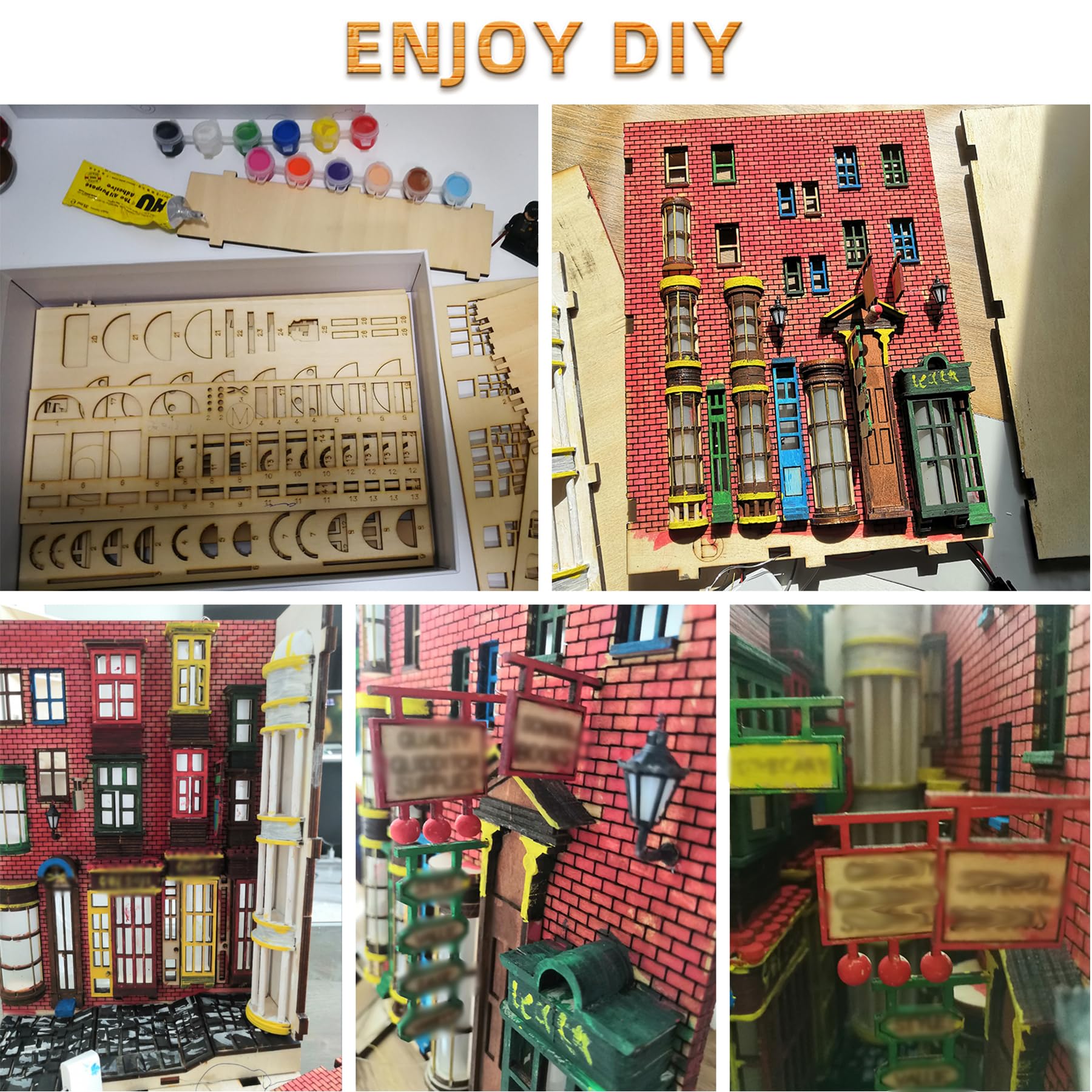 3D Wooden LED Book Nook Kit - DIY Decorative Bookend & Bookshelf Insert for Adults, Teens - Perfect Room Decor Gift for Women & Men (Deluxe Edition) | Ideal for Home Office, Library & Reading Nook Decorations