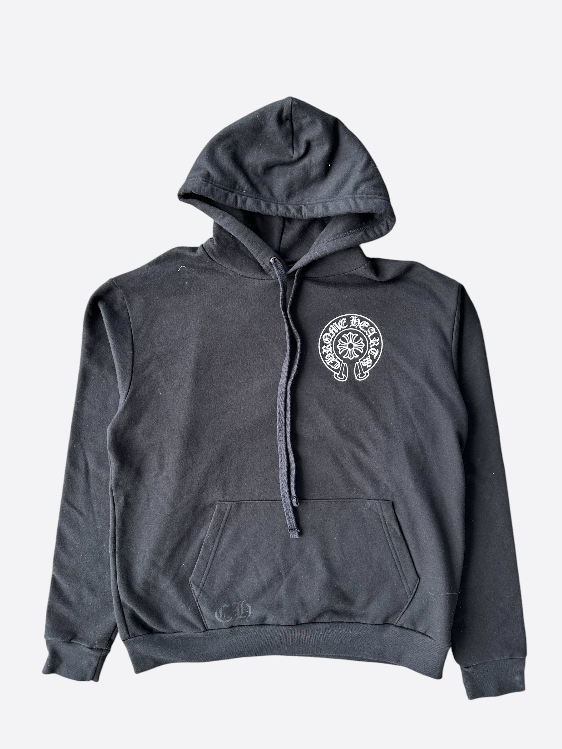 Chrome Hearts Black & White Hong Kong Horseshoe Logo Hoodie - Stylish Streetwear for Men & Women | Perfect for Casual Outfits, Urban Fashion & Night Out