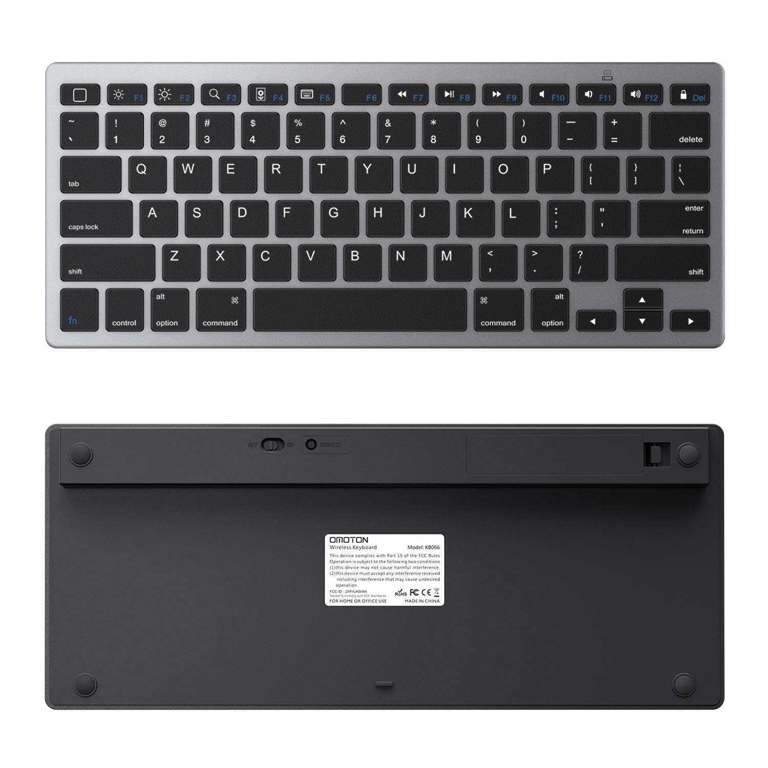 OMOTON Bluetooth Keyboard for iPad 10th Gen, iPad 10.2 (9th/8th/7th Gen), iPad Pro 13/12.9/11 inch, iPad Air 13/11 inch (5th/4th Gen), iPad Mini - Slim Wireless Keyboard with Bluetooth 5.1 - Compatible with iOS & Android Devices - Perfect for Home, Office & Travel (Grey)