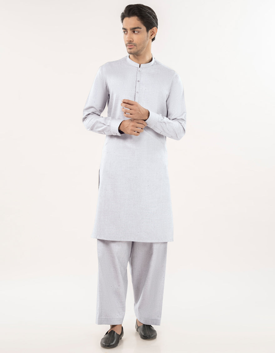 Premium Blended Grey Unstitched Suit Fabric by J. Junaid Jamshed - Perfect for Custom Tailoring, Wedding Outfits & Formal Occasions