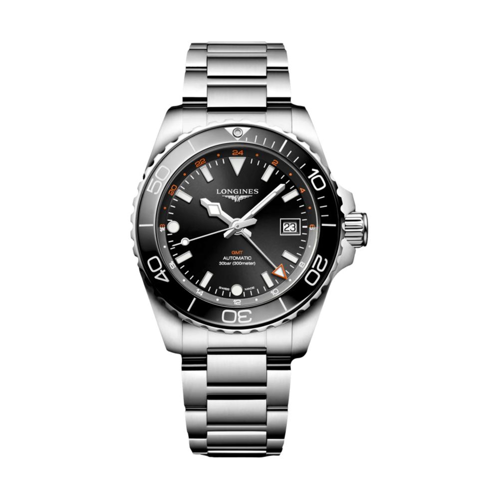 Luminox HydroConquest GMT 41mm Men's Diver Watch with Black Dial & Stainless Steel Bracelet - Perfect for Scuba Diving, Travel & Luxury Sports